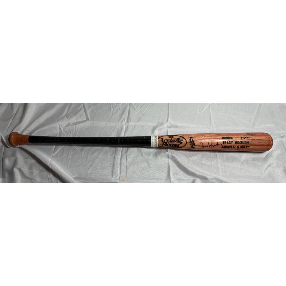Tracy Woodson Signed 1987 Game Used Louisville Slugger Bat LA Dodgers C271 34in